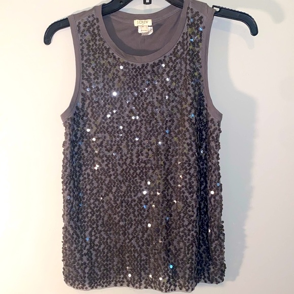 J. Crew Beautiful Grey Sequin Tank top Size XS - Picture 4 of 8